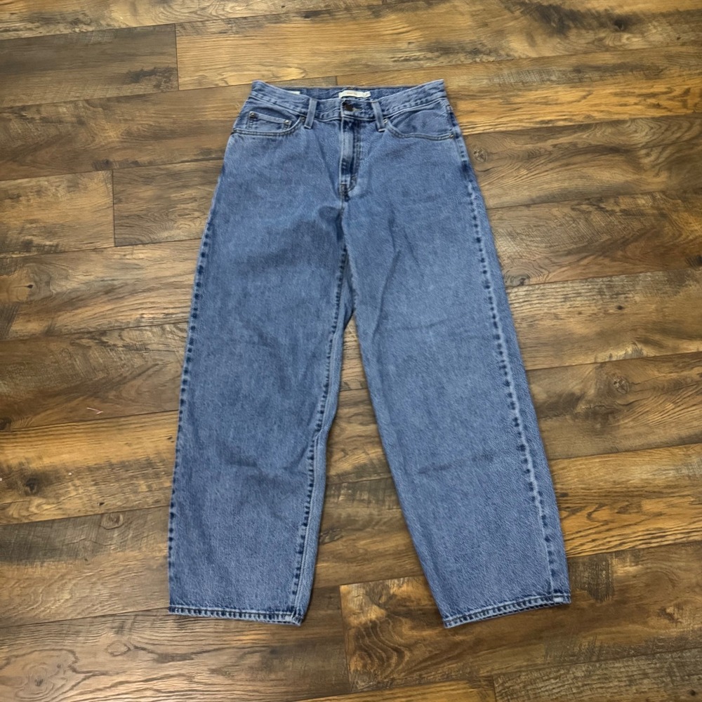 Levi's Baggy Dad Jeans Womens 27 High Rise Relaxed Wide Leg Medium Wash Denim
